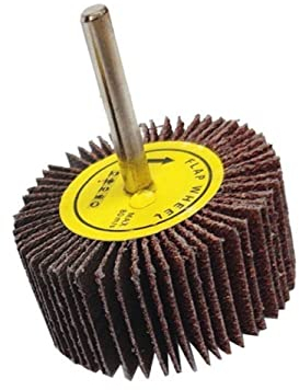 (5/10/20 Stk.) Set Lamellenschleifer 30 mm x 15 mm 6 mm Griff Schleifköpfe für Bohrmaschinen Fächerschleifer Körnung 40-120 wahlbar, für Metall und Holz (5, P40)