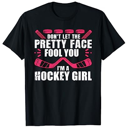 Funny Hockey Art For Women Girls Hockey Player Sport Lovers T-Shirt