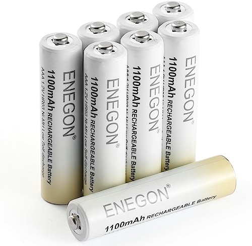 ENEGON Batterie Ricaricabili AAA (Set di 8), 1100 mAh AAA Batterie ultra potenti 1,2 V Ni-Mh, a lunga durata, ideali per i tuoi dispositivi quotidiani e outdoor, fornite in una scatola