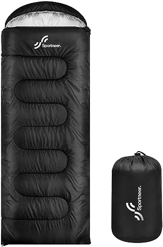 Saco de Dormir Exterior para Acampada: Sportneer 3 – 4 Estaciones, Saco de Dormir de Verano, Saco de Dormir de Invierno, tamaño pequeño, portátil, Ultraligero, Relleno Completo de 1,7 kg, para