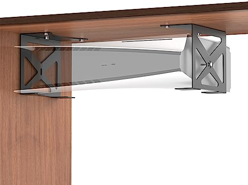 GEEKRIA Under Desk Mount Compatible with PS5 Pro/PlayStation 5/5 Slim Disc & Digital Edition Console, More Game Consoles, Aluminum Alloy Holder for Gaming Accessories (Black)