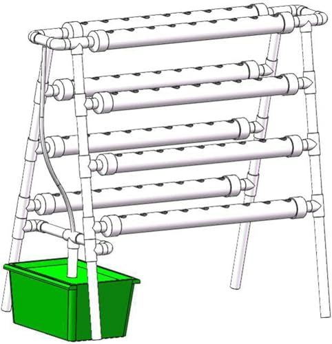 CIADAZ 72 Sites 8 Pipe Hydroponic Grow Kit, NFT PVC Plant Germination Kits for Balcony Garden Soilless Plant Growing Systems Vegetable Planting,Blue/1PC