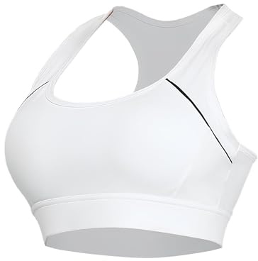 Paeceioni Reggiseno Sportivo Donna ad Alto Supporto, Top Palestra Donna, Reggiseni Sportivi da Donna, Top Sportivo Donna, Comodi per Dormire Tutti i Giorni, Comodi Reggiseni da Donna Bianco(L)