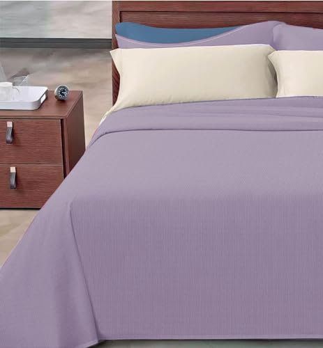 Passione per le tele COPRILETTO IN COTONE TINTA UNITA. Copriletto primavera/estate in piquet di cotone tinta unita millerighe leggero traspirante 8 colori disponibili (singolo, lilla)