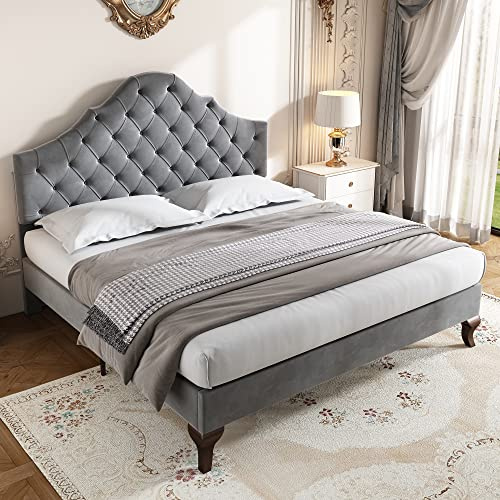 Zravenna Polsterbett 90x200 mit Bettkasten Grau, Lattenrost Holz und Verstellbares Polster kopfteil, Holzlattenunterstützung,Schlafzimmer Bett für Erwachsene & Jugendliche