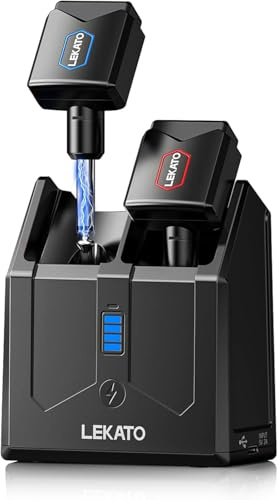 LEKATO 5.8Ghz Guitar Wireless System with Charging Box for Electric Guitar Bass Audio Wireless Guitar Transmitter and Receiver with 4 Channels Wireless for Guitar Rechargeable Wireless Guitar System