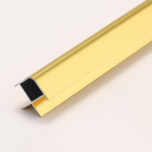 Fliesenabschlussleisten Aluminiumlegierung Fliesenprofil Lang 125CM*2 Stück ÜBergangsprofil FüR Innenbereich, BüRo, Schule, Hotel(Gold)