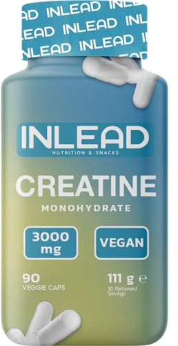 INLEAD - Creatine Monohydrate | Verbesserte Muskelkraft und Regeneration | Steigerung der Trainingsleistung - 90 Kapseln