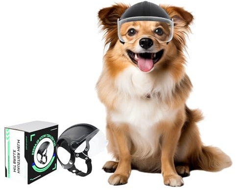 NAMSAN Casco de moto para perros con gafas de protección UV para perros pequeños con visera (sin remaches)
