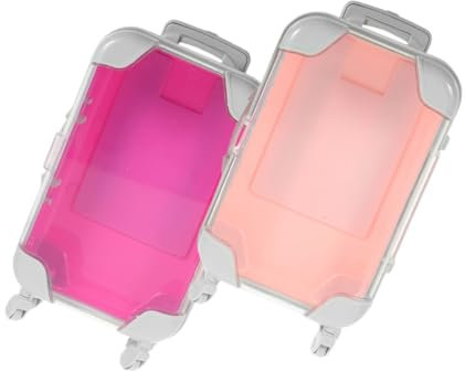 OSOLADY Kosmetikkoffer 2 Stück Kleiner Kosmetikkoffer Klein Tragbar Für Damen Reise Make up Organizer Praktisches Design Mit Abnehmbarem Innenfach Rosa Und Pink