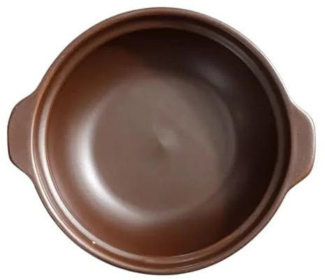 Tegame Terracotta 600ml 900ml Casseruola Zuppa di Ceramica Pentola Riso Al Vapore Pollo Brasato Riso Pentola Resistente Al Calore Claypot Forniture di Cottura Pentola In Ghisa Con Coperchio(B 900ML)