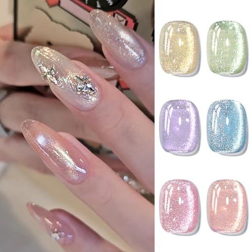 Born Pretty Cat Magnetic Eye Gel Pastell Glitzer Frühling Sommer UV Nagellack Crystal Glass Gel Nagellack Maniküre und Nagelkunst DIY zu Hause