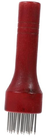 FUNOMOCYA Aguja para Carne Ablandador Inoxidable Mango de Madera Herramienta para Cocinar Carnes para Uso Doméstico y Profesional