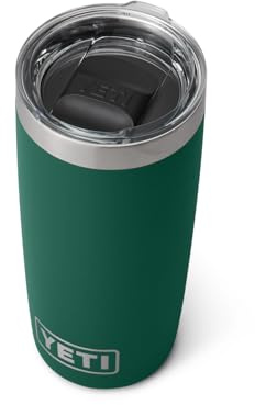 YETI Rambler 10 oz Tumbler, Stainless Steel, Vacuum Insulated with MagSlider Lid, Black Forest Green