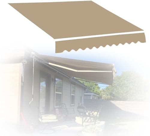 Tessuto di ricambio per tendone parasole per esterni, resistente ai raggi UV, per terrazze, balconi e finestre, disponibile nelle misure 3 x 1,5 m, 3,5 x 2 m, 4,5 x 2 m, 4,5 x 1,5 m
