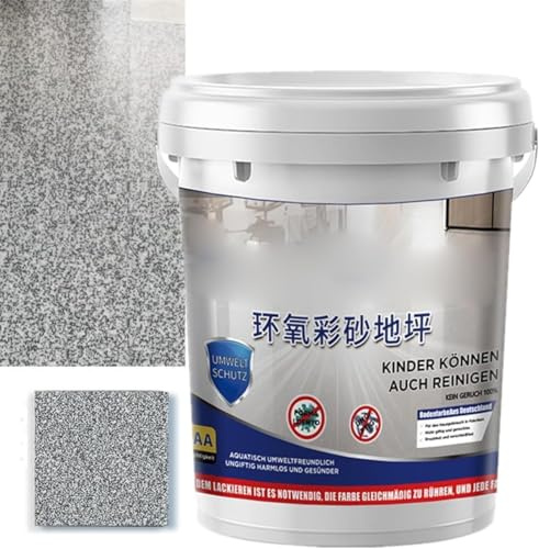 Epoxy Colored Sand Floor Paint,Louis Forest Epoxy Waterproof Floors Paint,High-Gloss Marble Effect Epoxy Floor Coating,Colored Sand Self Leveling Floors Painting Garage,Eco-Friendly (dark grey)
