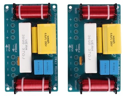 Bortivier 2 StüCk -338 3 Wege Audio Frequenz Teiler HöHen + MitteltöNe + Frequenzweiche Lautsprecher Filter für 8- Lautsprecher DIY