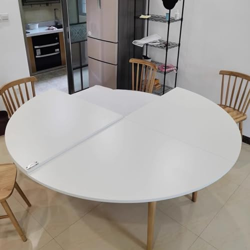 Mesa Plegable Redonda para Banquetes, 122, 142, 162 y 182 cm (Solo Tablero Blanco), Tablero de Madera Maciza, Mesa Plegable Circular Comercial sin Patas (150 cm (59 Pulgadas))