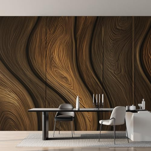 Generisch Tapete Holzmaserung 3D, Rustikale Abstrakte Holz Fototapete Wohnzimmer Schlafzimmer Tapeten, Vliestapete Wandtapete, Mustertapete Wanddeko 450x315 cm (B x H) Y&W18