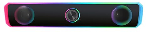 Enceinte de bureau – Compact de voyage filaire, connexion audio jack 3,5 mm, petite barre de son pour PC, ordinateur portable, moniteur, tablette, téléphone | Haut-parleur d'ordinateur portable avec