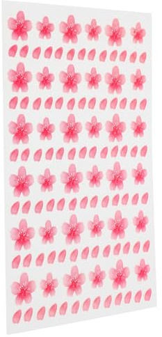 VANZACK Rosa Kirschblüten Gesichtsaufkleber 1 Blatt Papier | Selbstgemacht Bastelmotiv, Zarte Blütenform, Vielseitige Anwendung, Leichtes Aufkleben, lang Haftend
