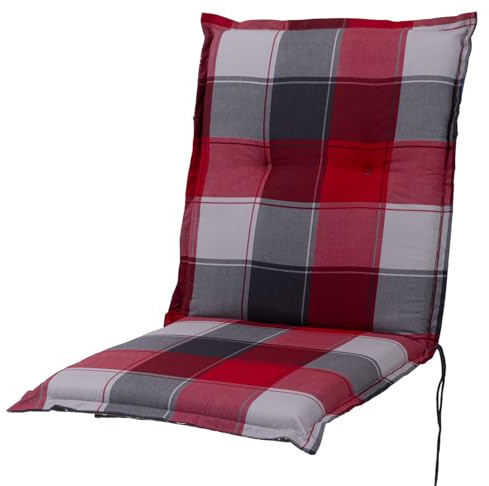 Auflage Niederlehner Prato 90700-313 rot-grau-weiß kariert 100x48x6 cm Sun Garden