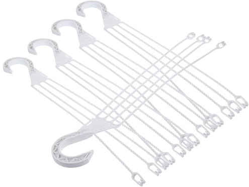 HOODANCOS Ganchos de Plástico Blanco para Colgar Macetas 45 Cm 5 Piezas, Soporte Resistente para Jardineras Exteriores, Accesorios Duraderos para Plantas en Balcón y Terraza
