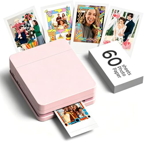 Nelko PP01 2x3 Portable Photo Printer with 60 Sheets, Pink