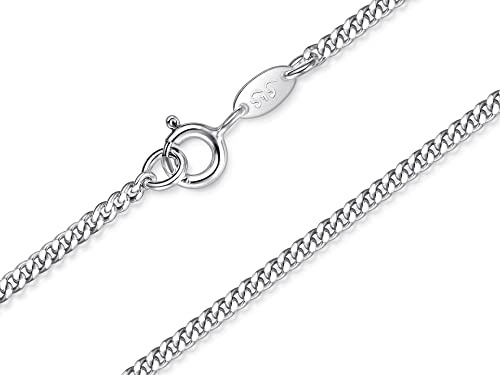 Pansarkedja berlockkedja damkedja 2,2 mm bredd äkta 925 silver längd valbar från 38–100 cm, Silver, ingen ädelsten