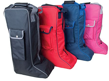 Rhinegold Lange Stiefeltasche, Seitentasche für Reitstiefel, Schwarz, L