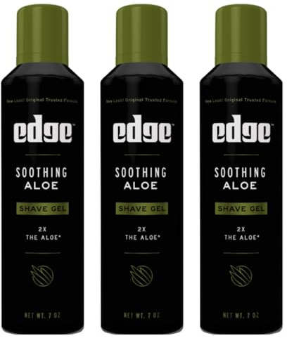 Soothing Aloe Shave Gel Men Shave Gel by Edge, 7 Ounce (3 Pack)