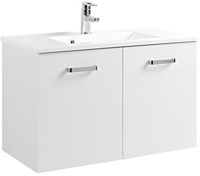 möbelando Waschtisch Badmöbel Badezimmermöbel Waschbecken Waschplatz Bad Bologna II (80 cm)