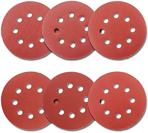 60Pcs Sanding Discs 5 Inch 8 Holes, 1000/800/600/400/320/240 Grit Sandpaper for Random Orbital Sander