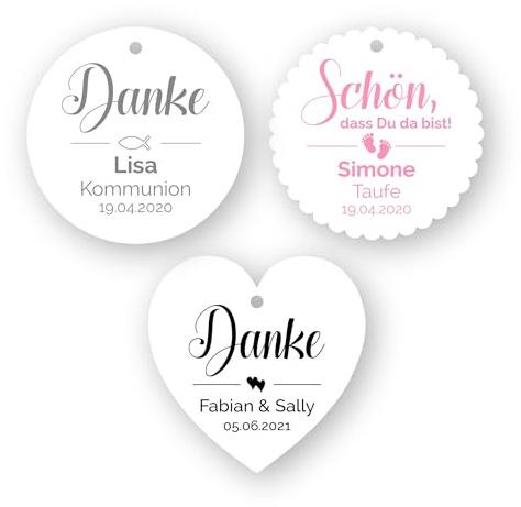 Geschenkanhänger Papieranhänger Tags Etiketten Schön, dass Du da bist Hochzeit Taufe Kommunion Konfirmation Taufe Geburtstag