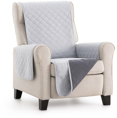 Lanovenanube - Funda sillón Acolchado Mallorca - Práctica - 1 Plaza - Color Gris Claro C21