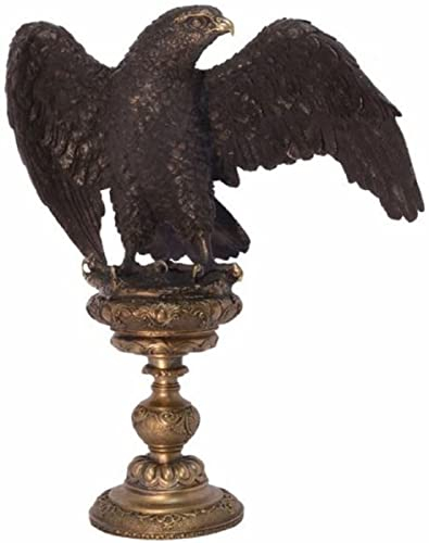 Casa Padrino Art Deco brons skulptur örn på bas svart/grå 34 x 22 x H 37,7 cm – bronsfigur – dekorationsfigur – dekorationstillbehör