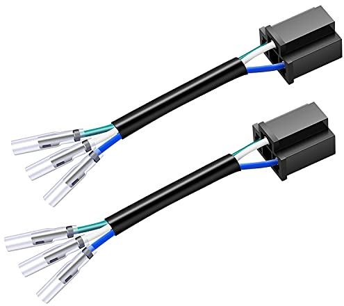 TECTICO H4 LED Verlängerung zu Ba20d / T19, Kabelbaum Umwandlungskabel für 12V Motorrad Scheinwerfer, 2 Stück