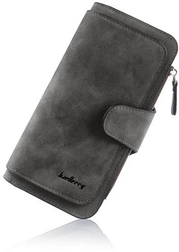 ZhengYue Ladies Purse Women's Wallet RFID Blocking-Soft Leather Purses for Women with Multiple Card Slots,Coin Pocket & Roomy Compartment Dark Grey