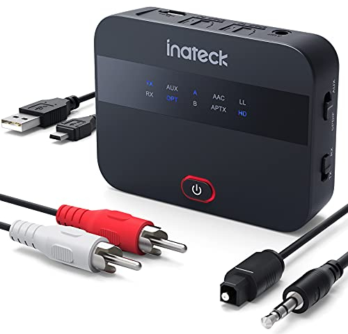 Inateck aptX HD Bluetooth 5.0 Transmitter, Audio Adapter für 2 Köpfhörer, mit Anzeige, geringe Latenz, unterstützt Glasfaserkabel, BR1009