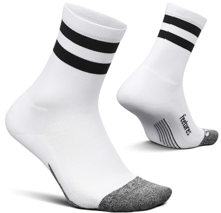 Feetures Elite Light Cushion Mini Crew Sock - Sport Sock with Targeted Compression (1 Pair)