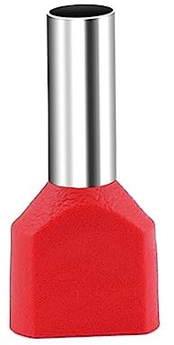 100 PZ TE2508 TE2510 TE2512 Doppio Tubo 2.5²Tipo Giunzione Preisolata Terminale Pressato a Freddo Connettore a Due Linee (Color : Red, Size : TE2512)