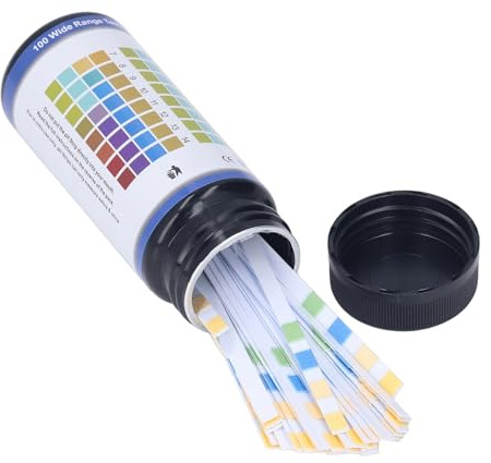 PH-Teststreifen für Urin- und Speicheltests, PH-Wert-Testkit, 100 Stück/Flasche PH-Wert 0-14 Testpapier, 15-Sekunden-Test mit Kolorimetrischer Methode, Verfolgen und Überwachen | Kolorimetrischer Methode, PH-Teststreifen für Urin, Speichel, Trinkwasser, Aquarien, Fitnessstudios, Schwimmbädern