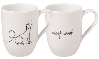 Villeroy & Boch Statement, Taza Grande Dog, 2 Unidades, Porcelana Premium, Blanco