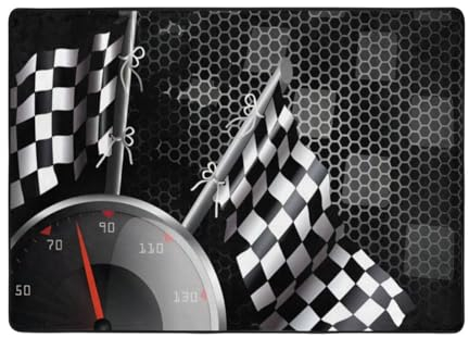 OPSREY Karierte Flagge Racing gedruckt weiche Fläche Teppich rutschfeste Bodenmatte Flauschige Indoor Dekorative Teppich