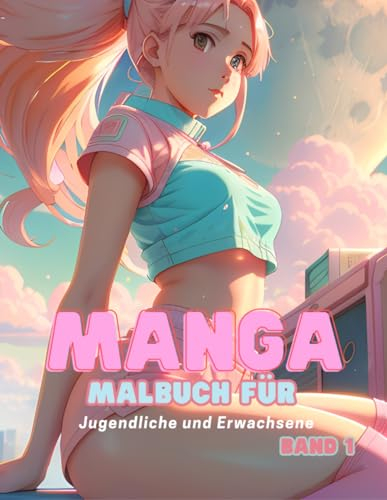 Manga-Malbuch für Erwachsene und Jugendliche, Band 1 mit niedlichen Fantasy-Prinzessinnen, Gothic, Kawaii-Mädchen, Jungen und Märchenthemen