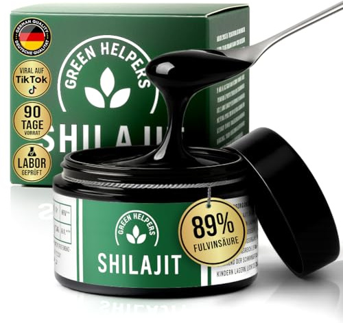 Premium Shilajit Harz | 89% Fulvinsäure | 85+ Mineralien | 100% Pur | Himalaya Mumijo Shilajit-Harz | Vegan