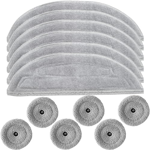 DianSung 12 Stück Mikrofaser Wischtücher Ersatzteil für Roborock S8 MaxV Ultra, S8 Max Ultra Staubsauger, Mikrofaser Wischpad Zubehör kompatibel mit VibraRise 3.0 (6 Haupttücher + 6 Kantenwischmops)