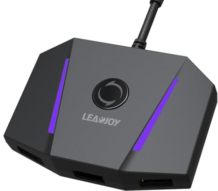 leadjoy VX2 AimBox Adapter Maus Tastatur Konverter für PS4/PS5/Xbox One/Xbox Series X/S, Gaming Tastaturmauskonverter mit 3,5-mm-Audiobuchse für FPS, TPS and RTS