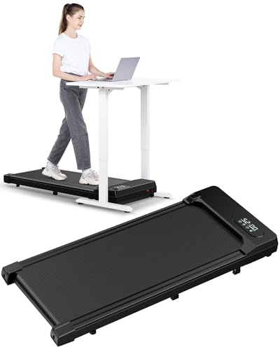 HomeFitnessCode Laufband Walking Pad Neigung - Laufpad Walkpad für Zuhause bis 120kg Gehband Schreibtisch Band Treadmill für Zuhause und Büro, Schwarz