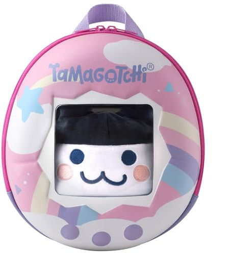 Bandai 90784 Tamagotchi Hashizotchi-ryggsäck, flerfärgad, 3-i-1 bärbar plysch, perfekt för barn över 3 år, ta hand om ditt husdjur och växa från ägg till vuxen